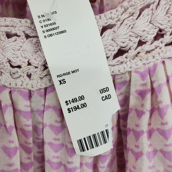 NWT Urban Outfitters Kimchi Blue Little Lies Pink Crochet Boho Festival Dress XS - Picture 4 of 16